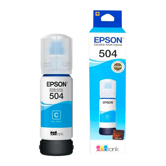 Epson botella de tinta T504 | Cian