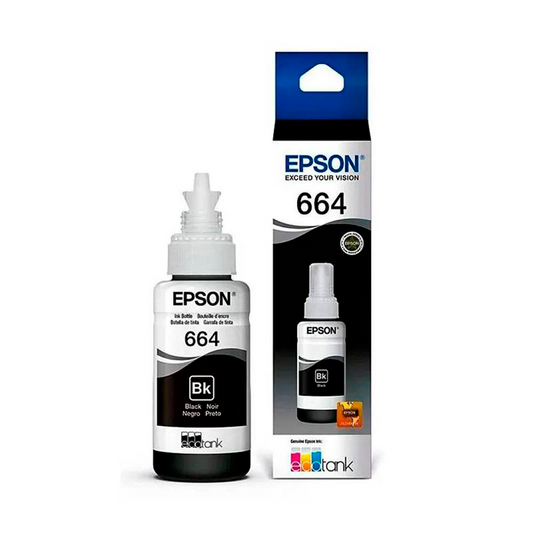 Epson botella de tinta T664 | Negra