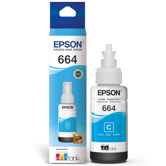 Epson botella de tinta T664 | Cian