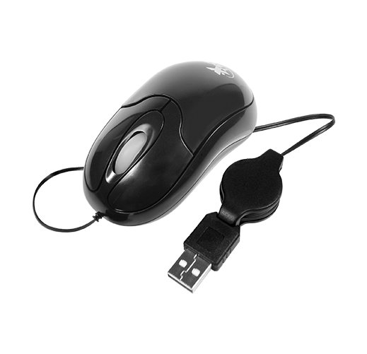 Mouse óptico con cable retráctil | XTM-150 | Negro