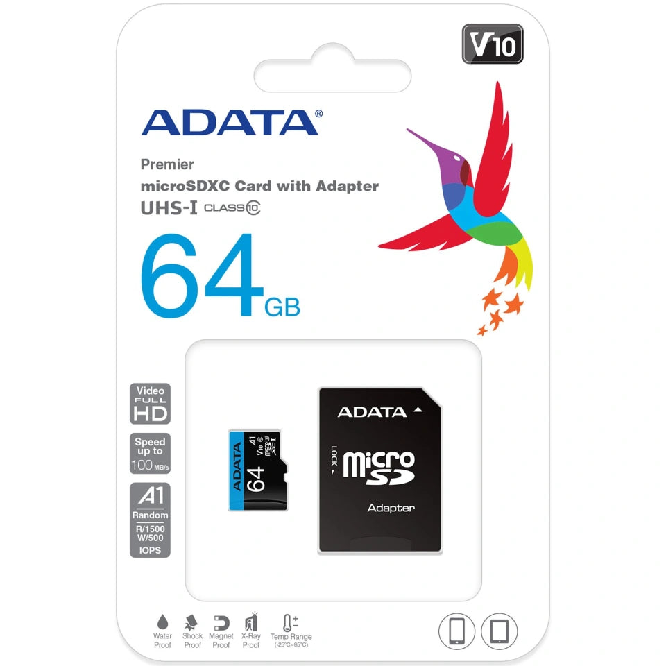 Memoria Flash Adata Premier, 64GB MicroSDXC UHS-I Clase 10