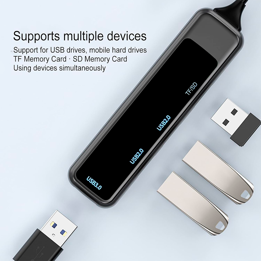 Adaptador multipuerto USB portátil  5 en 1 | ZO-1527-USB