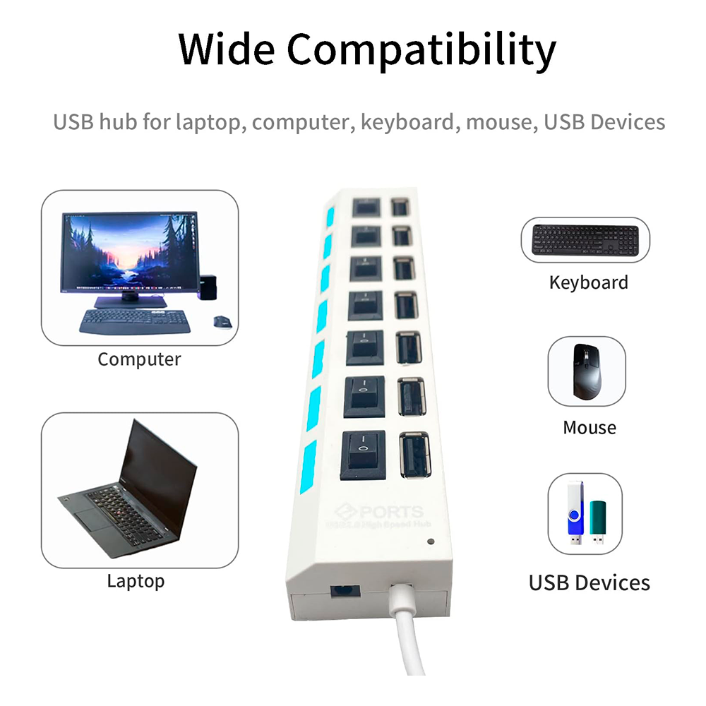 Concentrador universal 7 puertos USB 2.0 | ZO-CA120