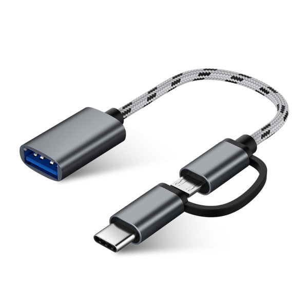 TYPE-C V8 USB3.0 B 2IN1 OTG Adapter