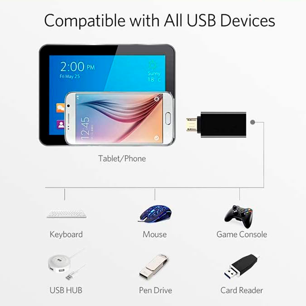 Adaptador OTG V8 USB 2.0 | ZO-OTG004-V8