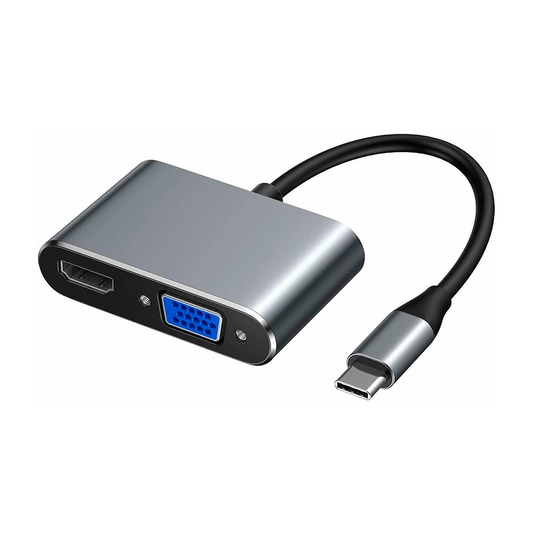 Adaptador USB Tipo-C a VGA & HDMI  | ZO-TSH001