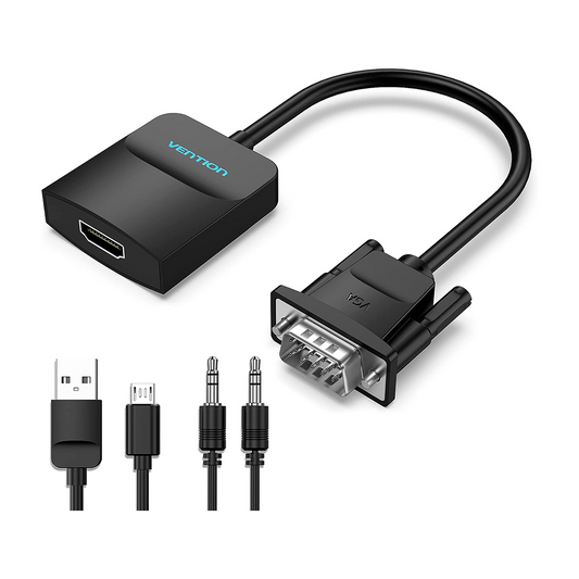 Adaptador de Video Convertidor VGA Macho a HDMI Hembra con Cable de Audio  | ZO-V-HD