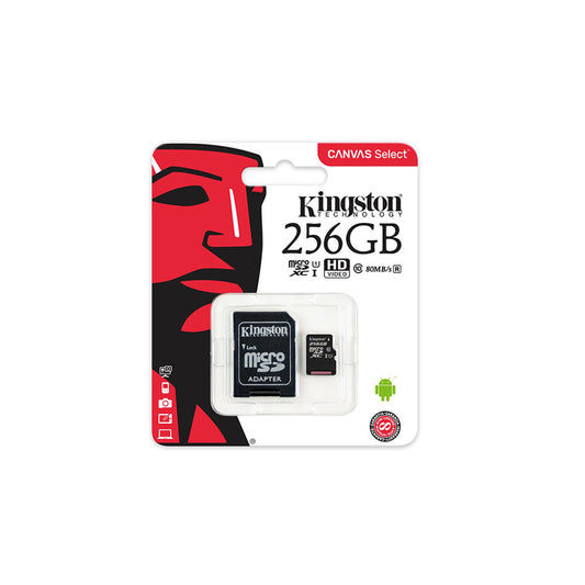 Memoria MicroSD, 256GB, Clase 10, A1 Kingston Canvas