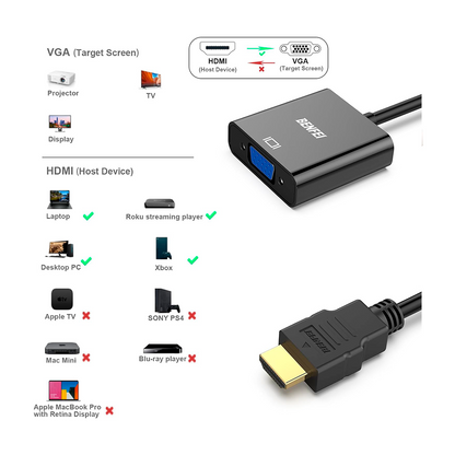 Cable Adaptador HDMI A VGA | Moread